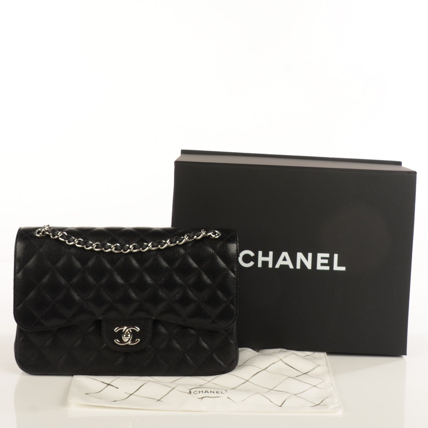 Chanel Caviar Quilted Jumbo Double Flap Black 5 of 9
