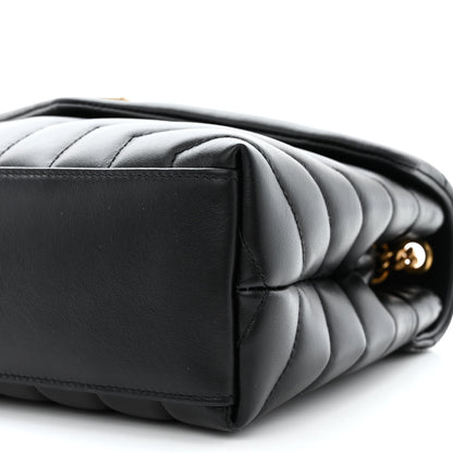 Saint Laurent Calfskin Y Quilted Monogram Small Loulou Chain Satchel Black 10 of 11