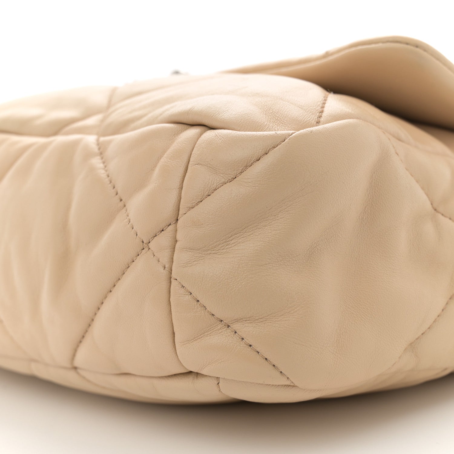 Chanel Goatskin Quilted Large Chanel 19 Flap Light Beige 10 of 12