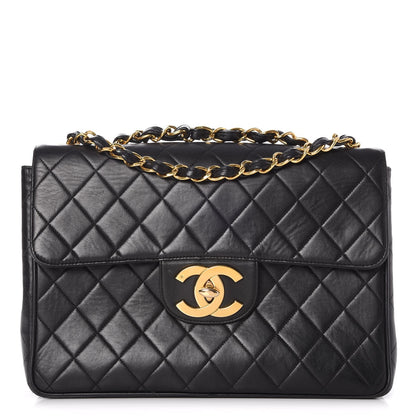 Chanel Lambskin Quilted Jumbo Single Flap Black 1 of 11
