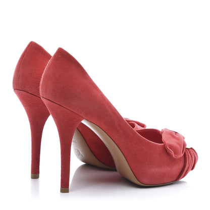 Louis Vuitton Suede Catania Pumps 36.5 Red 4 of 11