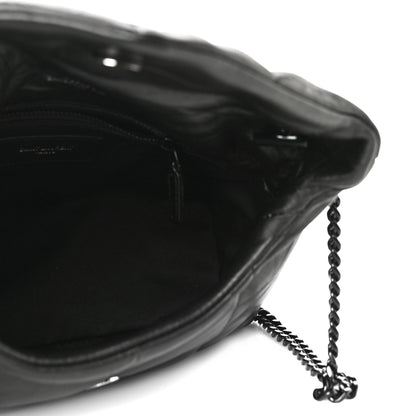 Saint Laurent Calfskin Quilted Toy Loulou Puffer Monogram Monochrome Chain Satchel Black 5 of 11
