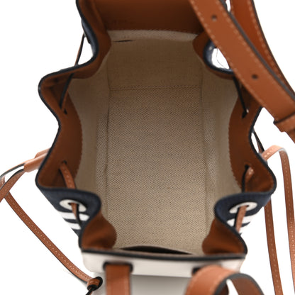 Loewe Calfskin Canvas Sailor Mini Hammock Shoulder Bag White Tan 5 of 10