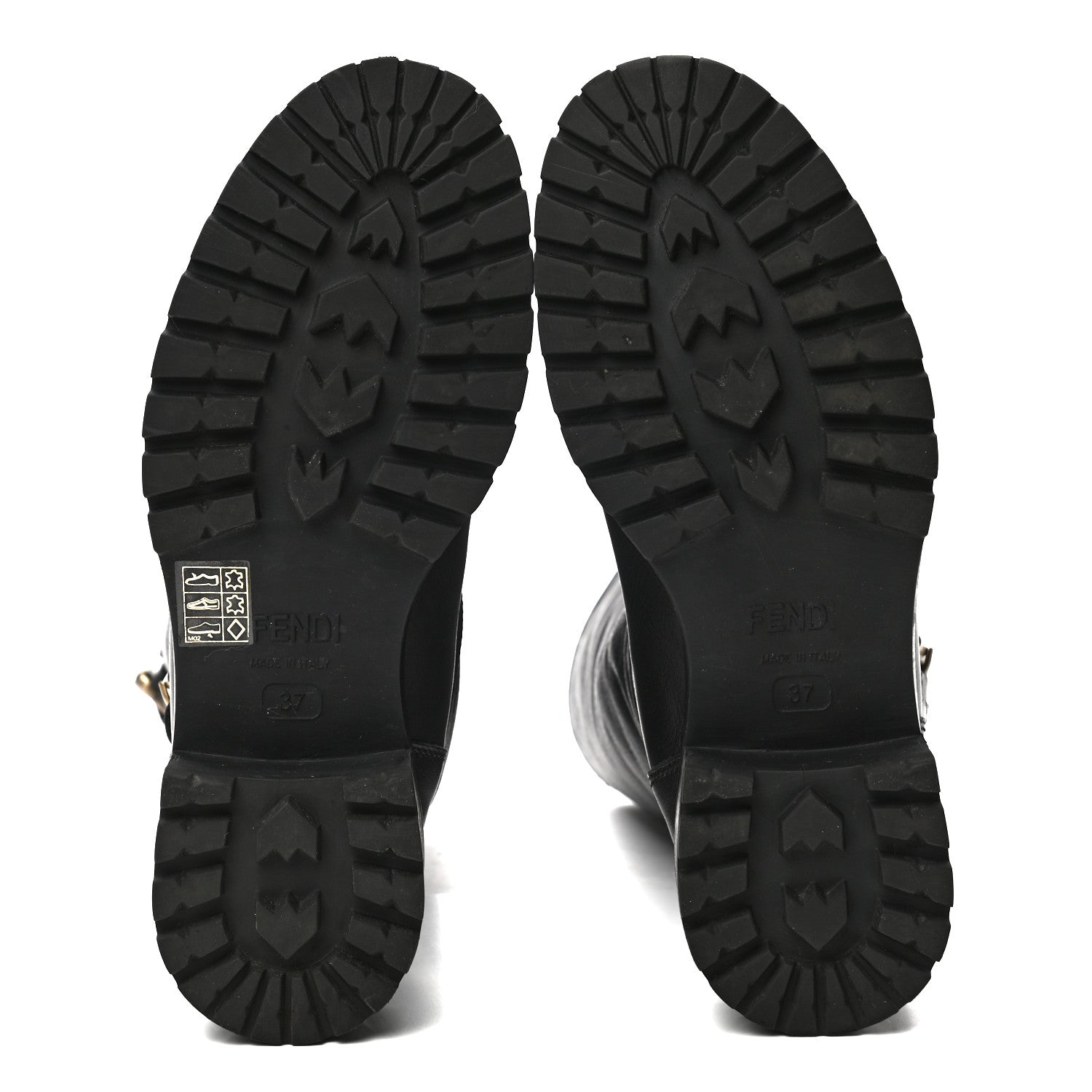 Fendi Calfskin Shearling Moto Boots 37 Black 5 of 9