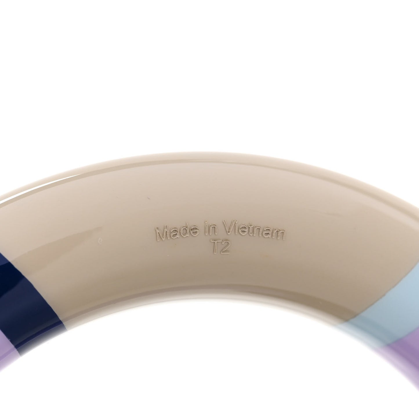 Lacquered Wood H Equipe GM Bangle Bracelet T2 Lilas