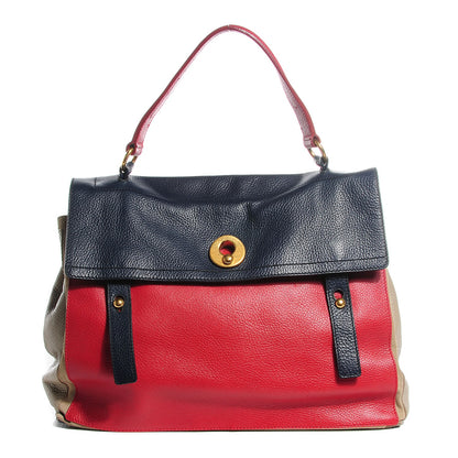 Saint Laurent Calfskin Large Muse Two Pale Beige Navy Cherry 1 of 8