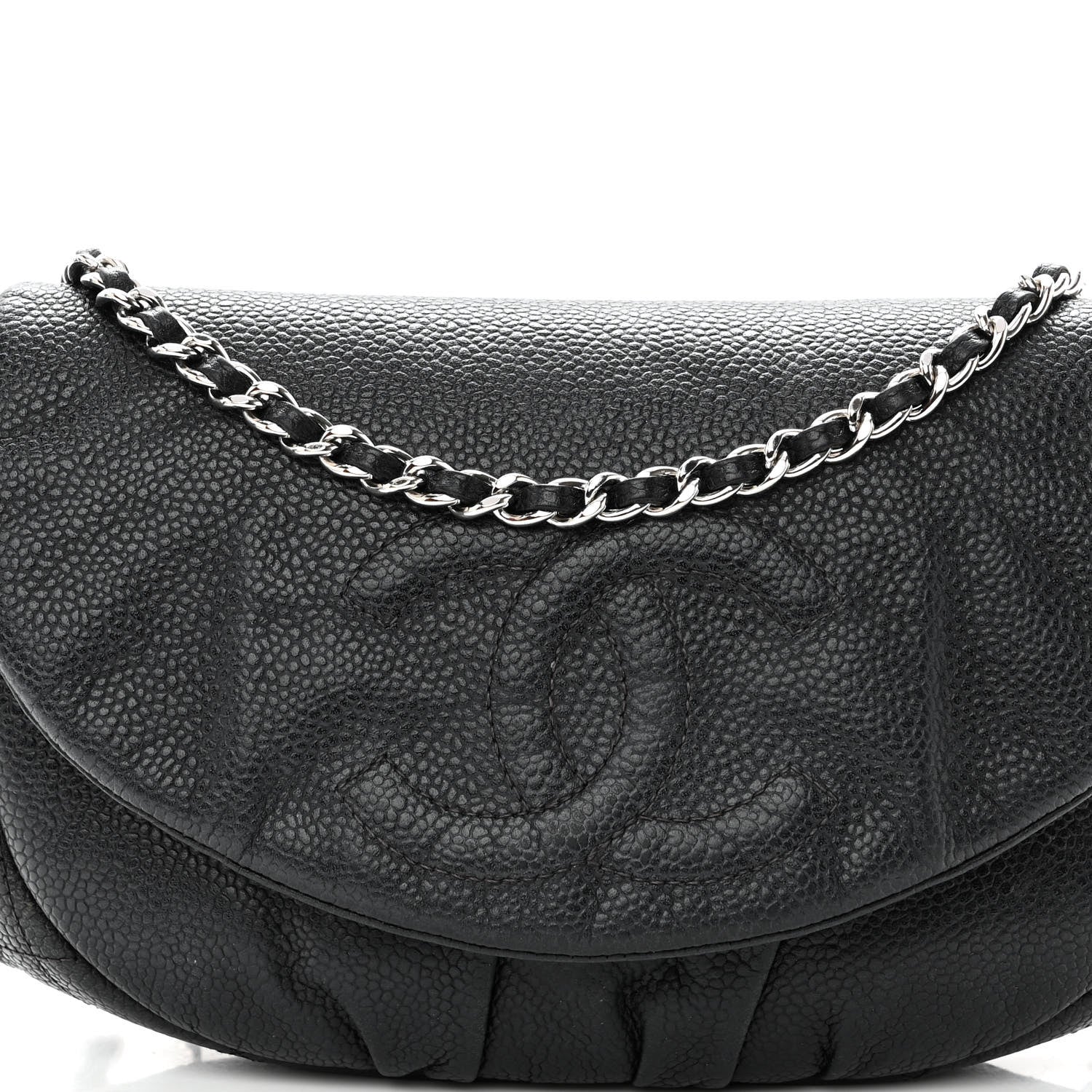 Chanel Caviar Half Moon Wallet On Chain WOC Black 10 of 13