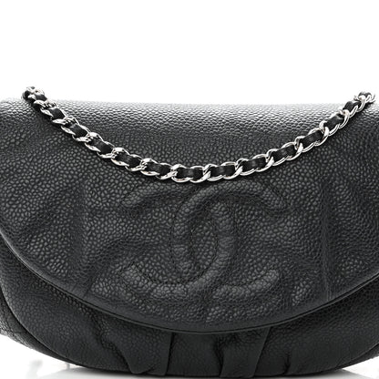 Chanel Caviar Half Moon Wallet On Chain WOC Black 10 of 13