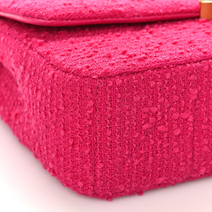 Saint Laurent Boucle Tweed Patchwork Monogram Medium Jamie Baguette Magenta 7 of 8