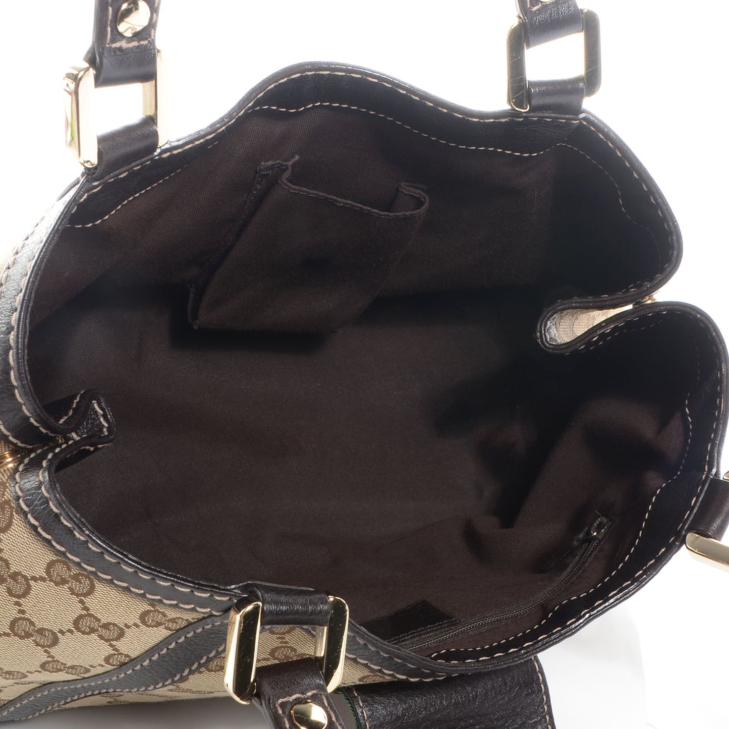 Monogram Medium New Ladies Web Tote Brown