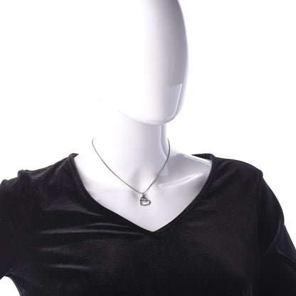 Christian Dior D Heart Charm Necklace Silver 2 of 4