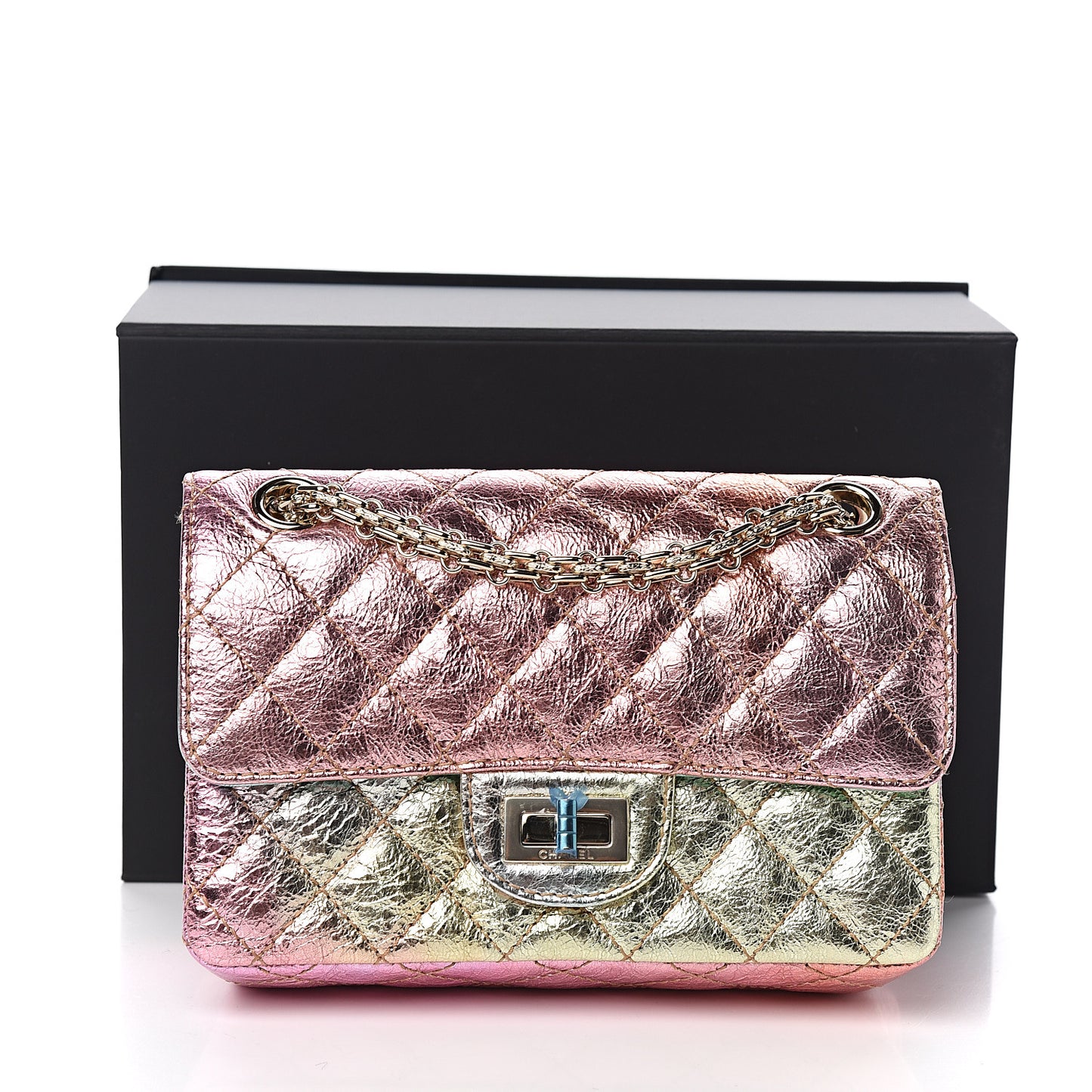 Metallic Goatskin Quilted Mini 2.55 Reissue Flap Multicolor