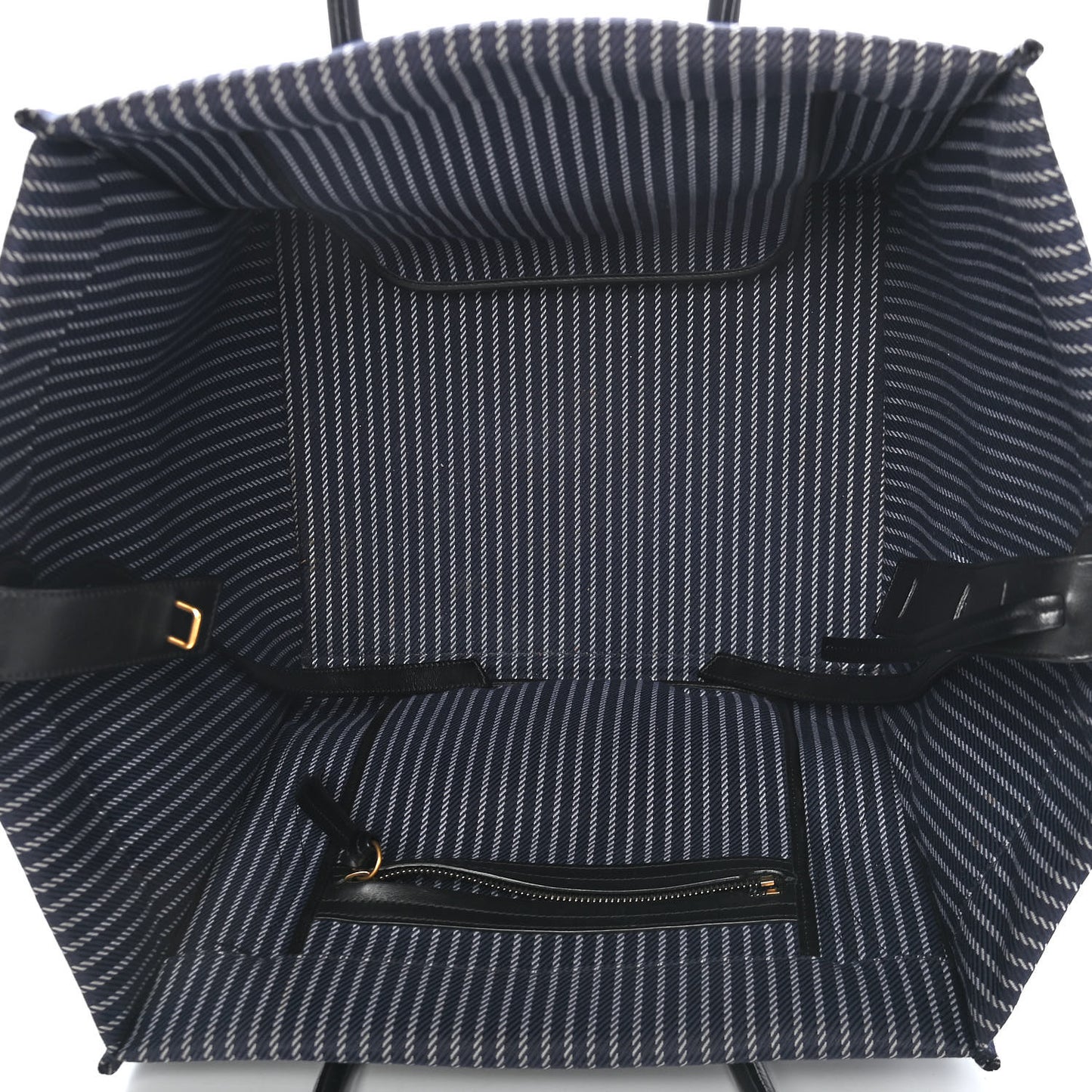 Cotton Canvas Striped Phantom Luggage Navy White