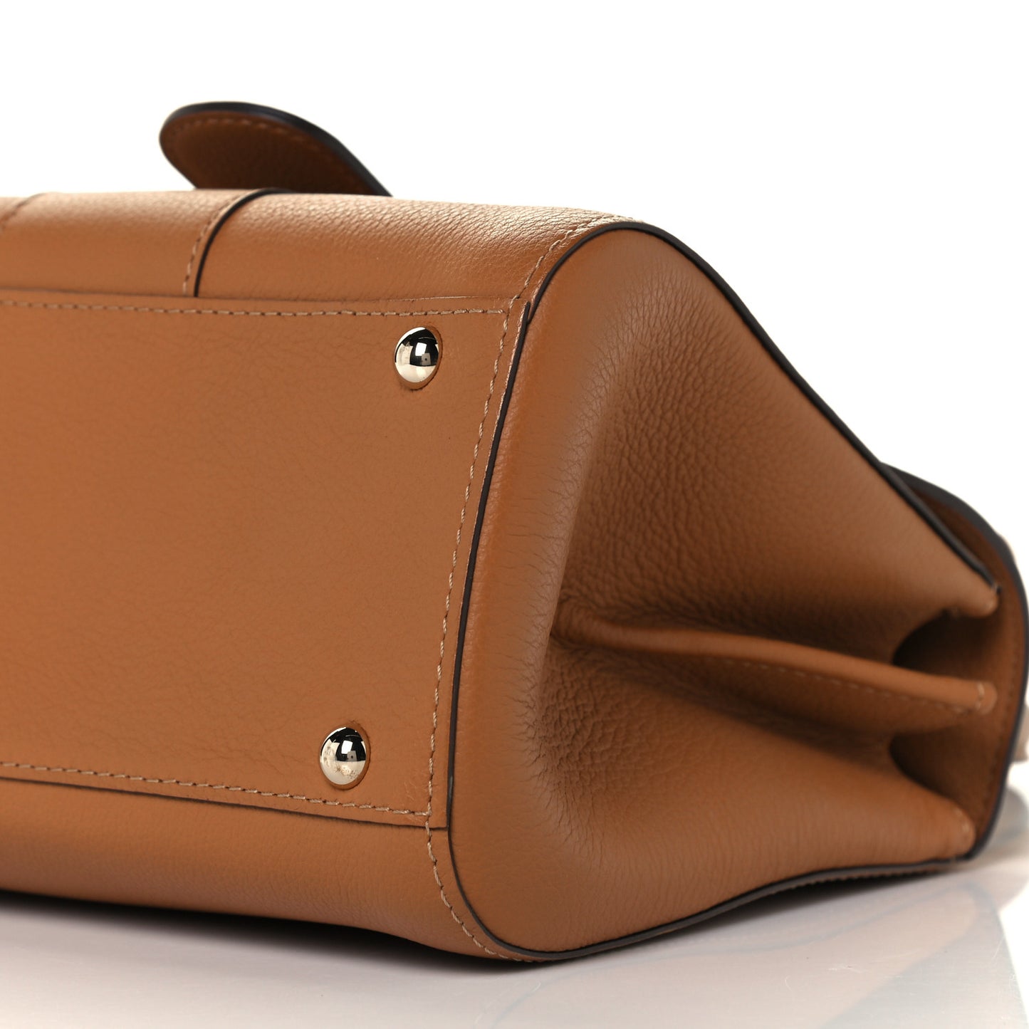 Grained Calfskin Mini Brillant Satchel Natural