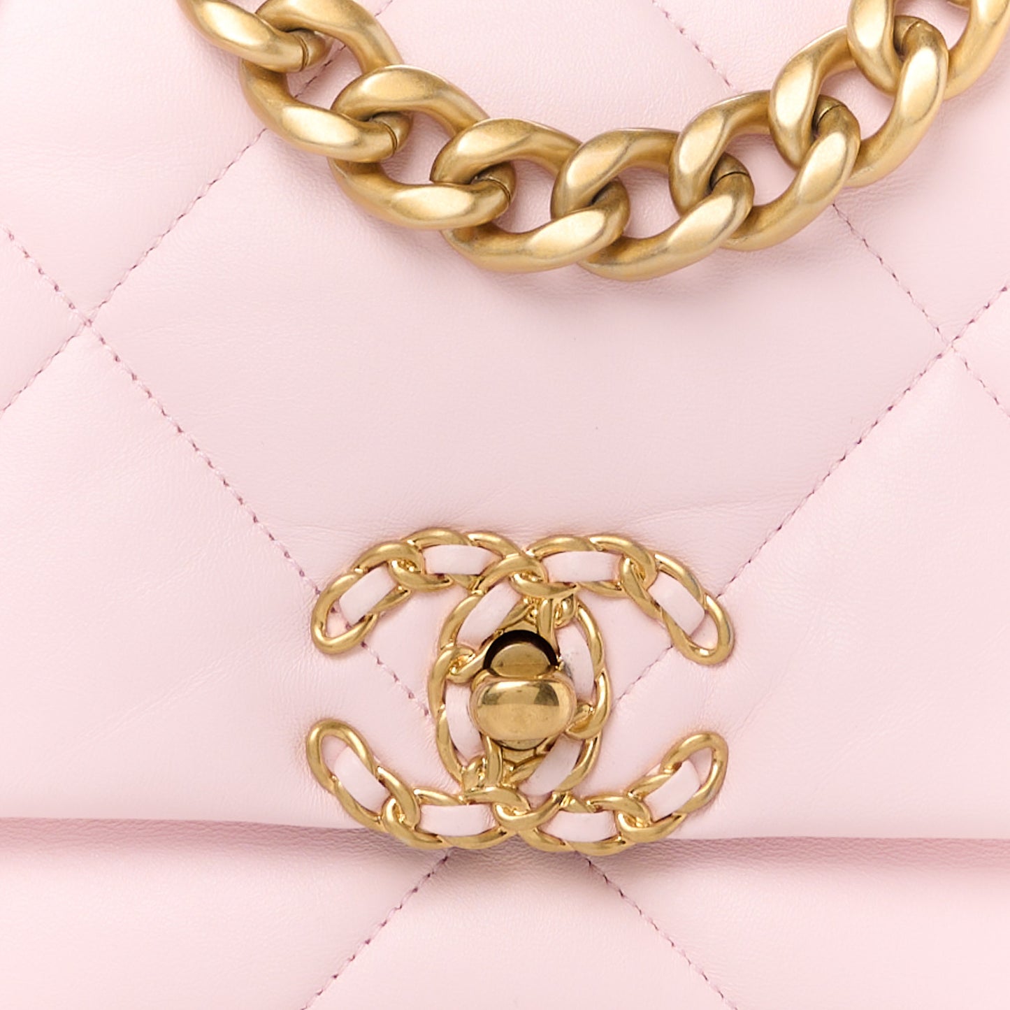 Lambskin Quilted Medium Chanel 19 Flap Light Pink