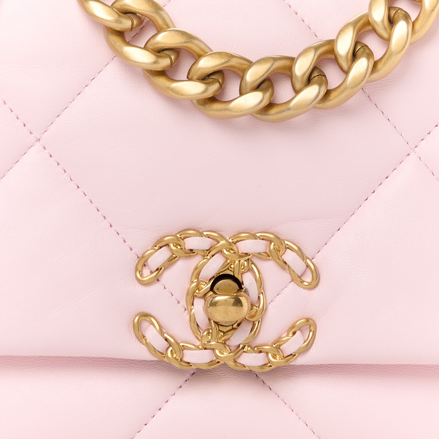 Chanel Lambskin Quilted Medium Chanel 19 Flap Light Pink 8 of 10