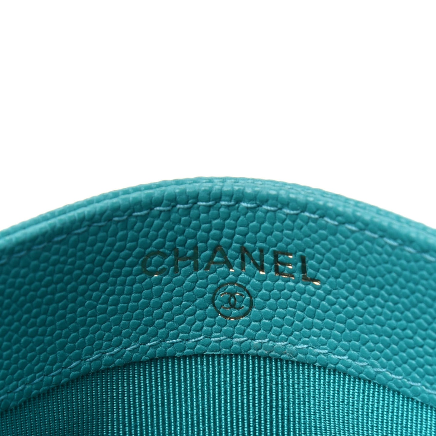 Caviar Quilted Card Holder Turquoise