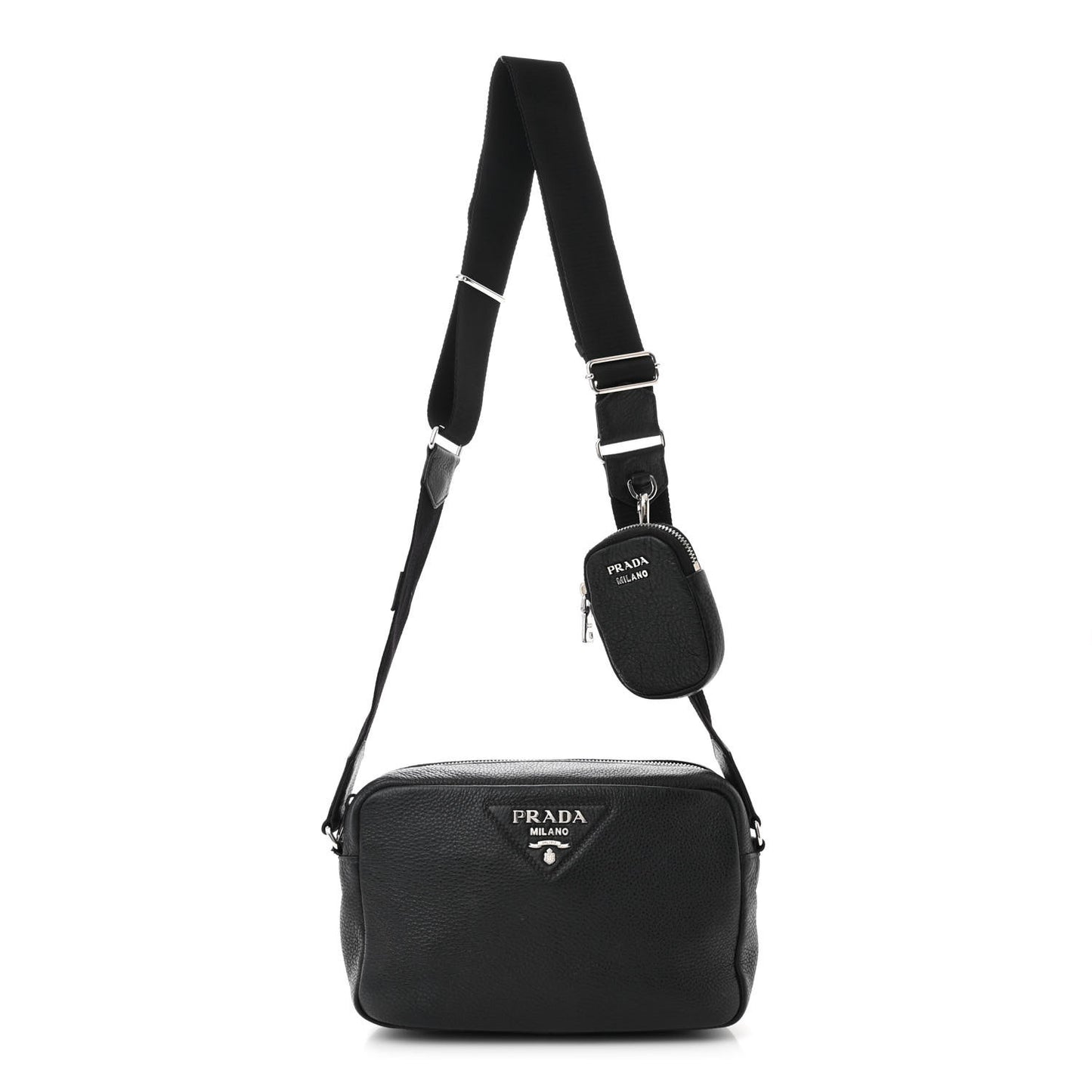 Vitello Daino Crossbody Black