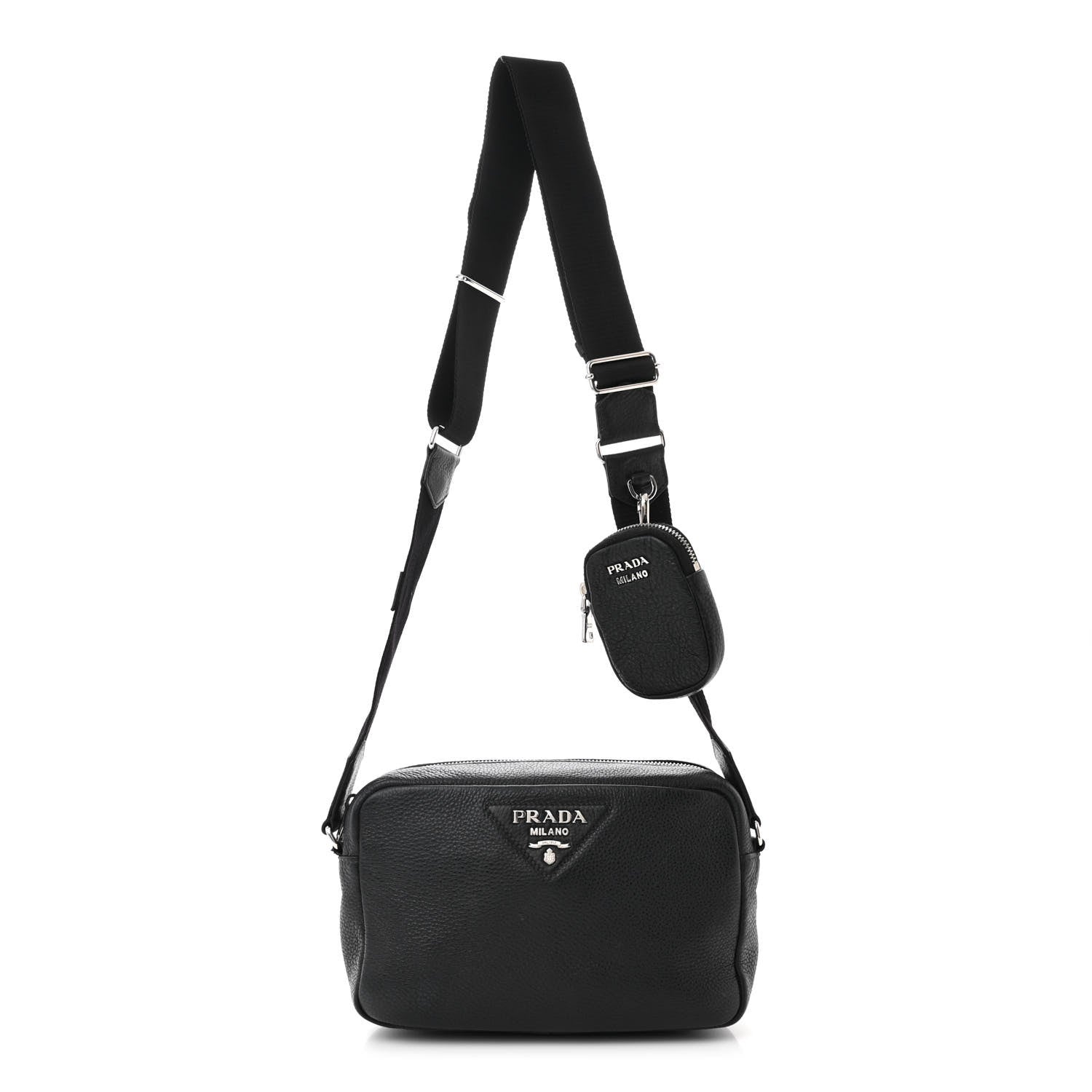 Prada Vitello Daino Crossbody Black 1 of 10