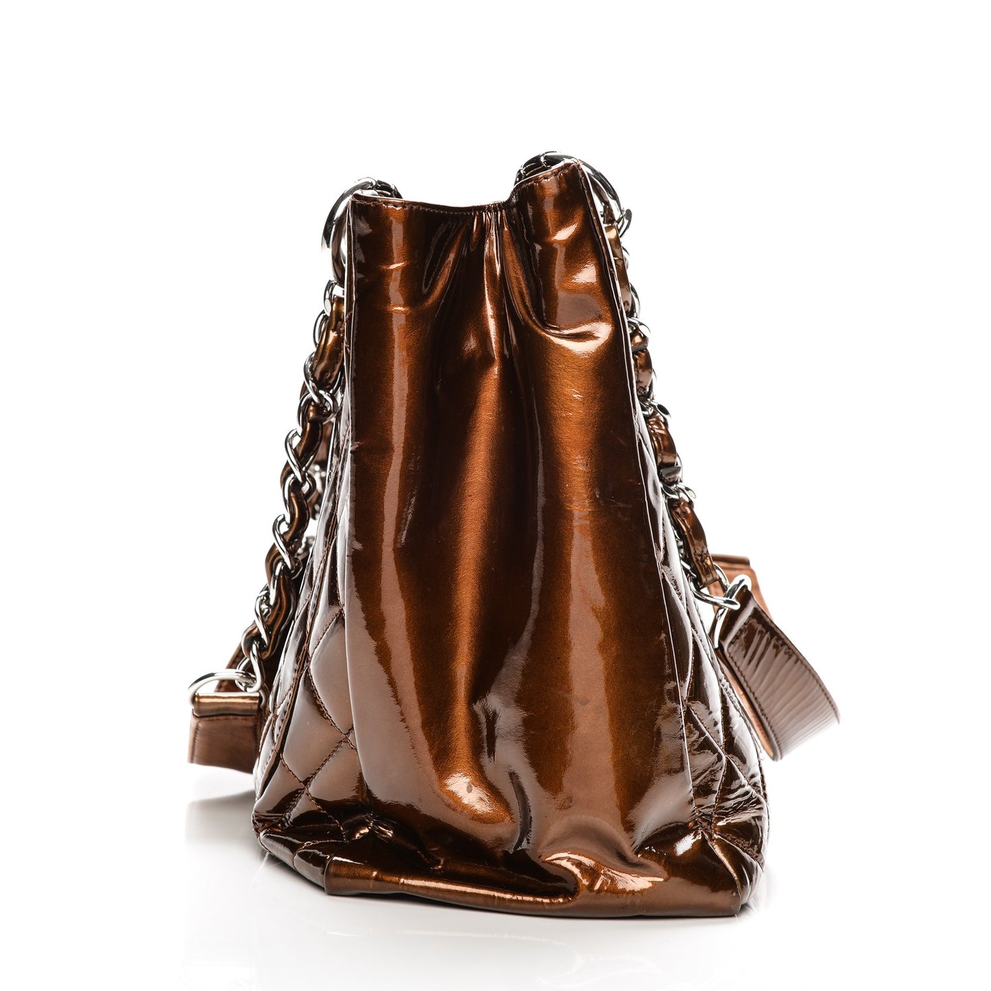 Metallic Patent Quilted Grand Shopping Tote GST Bronze