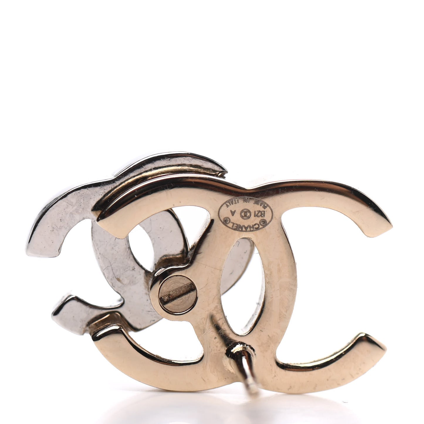 Crystal Double CC Earrings Gold Silver