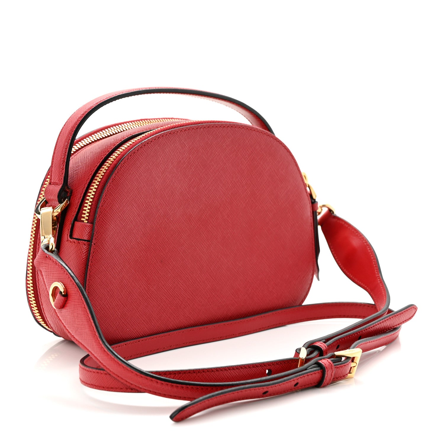 Prada Saffiano Lux Odette Crossbody Fuoco 3 of 10