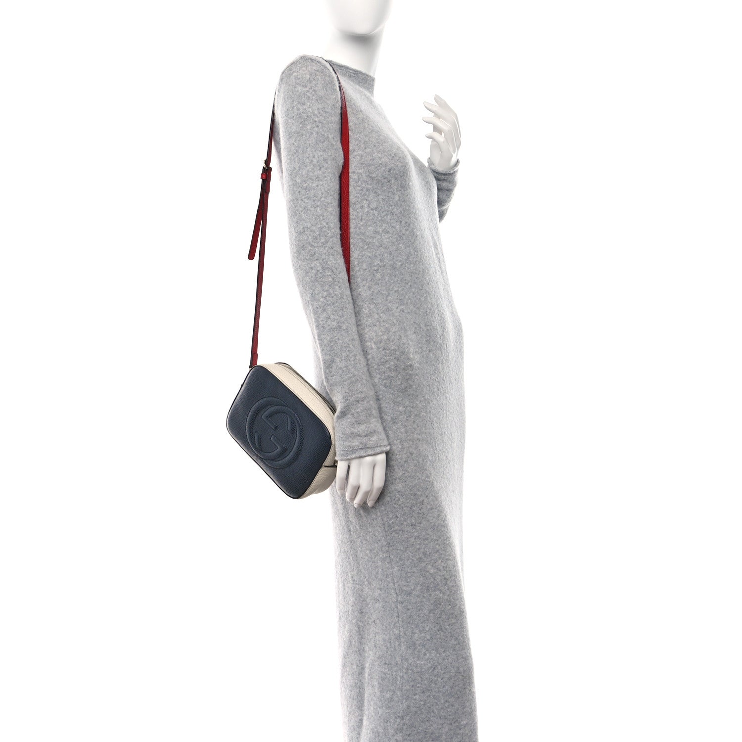 Gucci Dollar Calfskin Small Soho Disco Bag Blue Hibiscus Red Mystic White 2 of 9