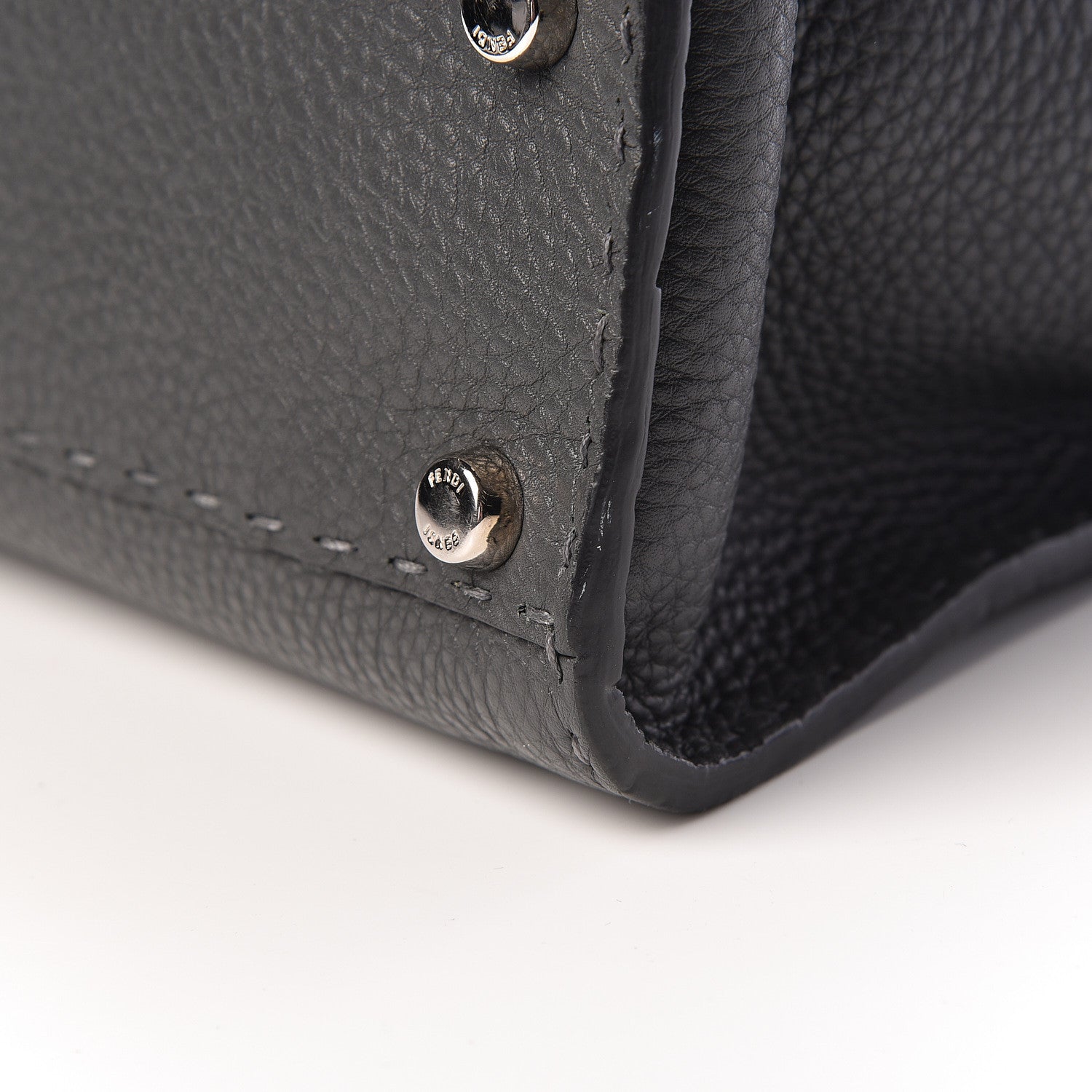 Fendi Cuoio Romano Selleria Bi-Color Medium Peekaboo Iconic Satchel Asfalto Latte 14 of 14