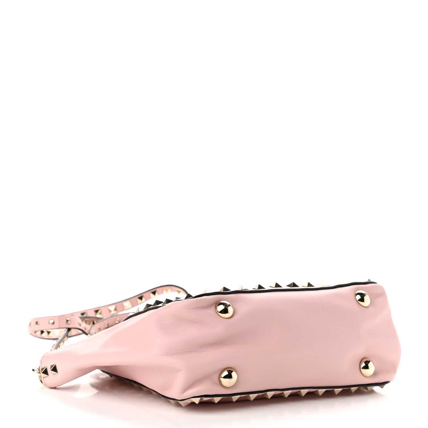 Valentino Garavani Pebbled Calfskin Mini Rockstud Tote Water Rose 4 of 13