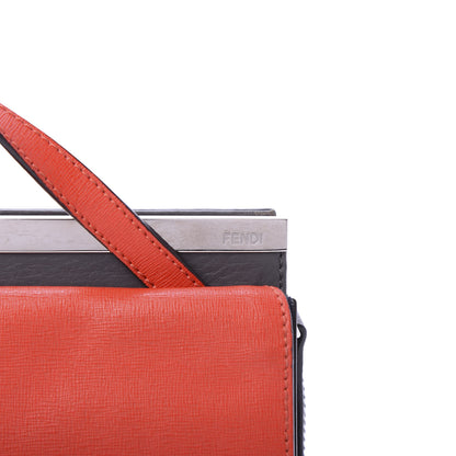 Fendi Vitello Elite Flamingo Colorblock Demi Jour Shoulder Bag Papavero Multicolor Asfalto 13 of 14