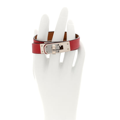 Hermes Epsom Kelly Double Tour Bracelet M Rouge Garance 2 of 4