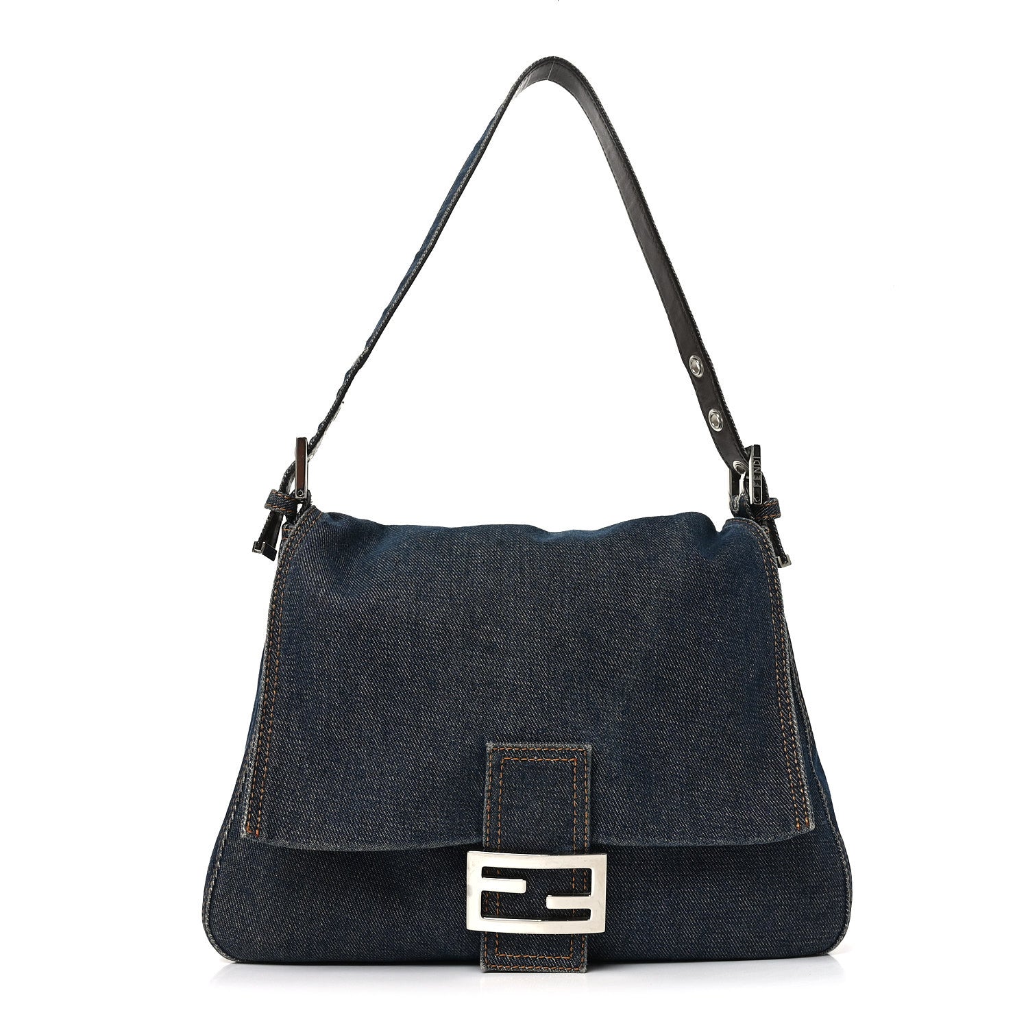 Fendi Denim Mama Baguette Blue 1 of 9