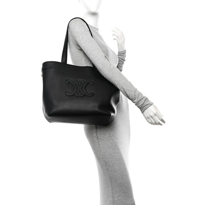 Celine Grained Calfskin Triomphe Medium Cabas Anais Black 2 of 10