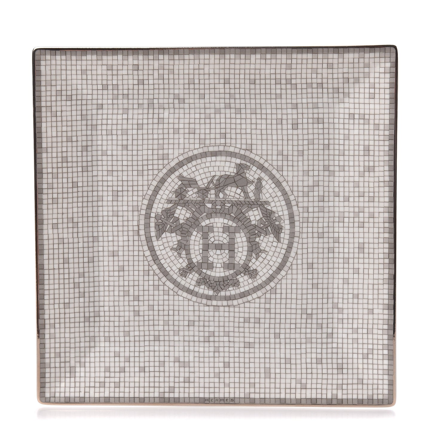 Porcelain Mosaique au 24 Square Plate Platinum