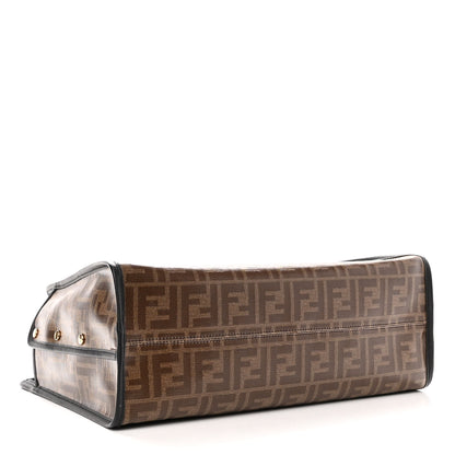 Fendi Glazed Fabric Vitello Century FF 1974 Stamp Patch Medium Peekaboo Defender Cover Mogano Panna Black 4 of 13