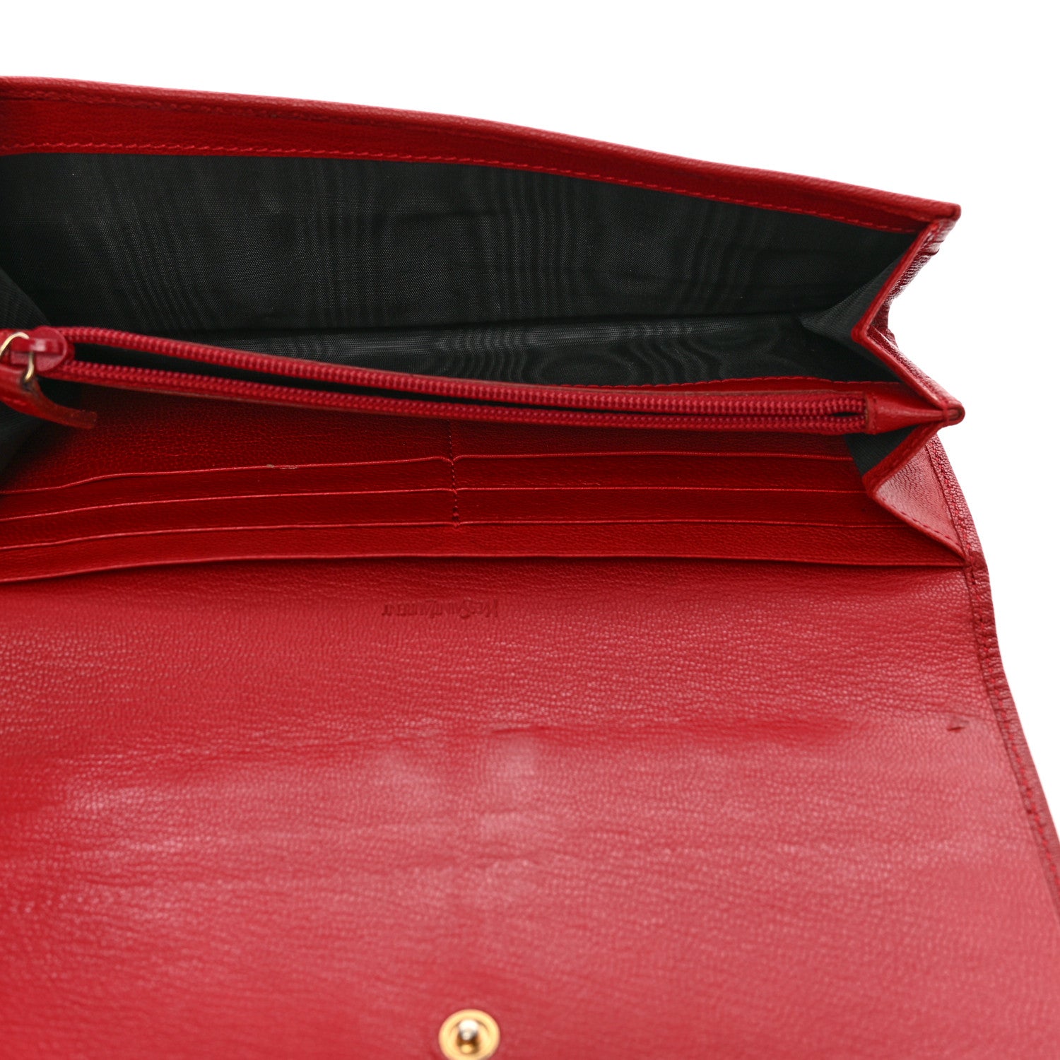 Saint Laurent Goatskin Belle De Jour Flap Wallet Rouge Orient 5 of 13