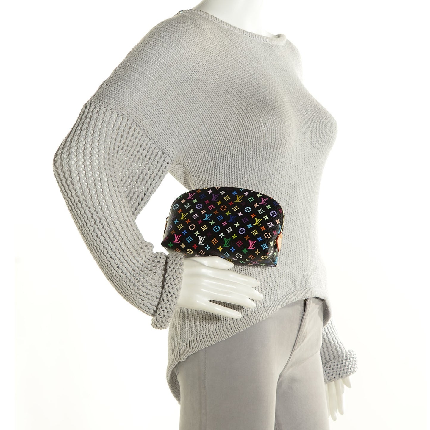 Monogram Multicolor Cosmetic Pouch Black Grenade