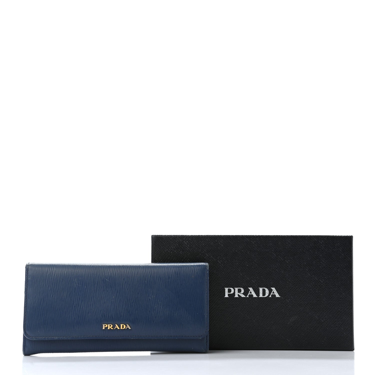 Prada Vitello Move Bi-Color Continental Flap Travel Wallet Bluette Astrale 18 of 18