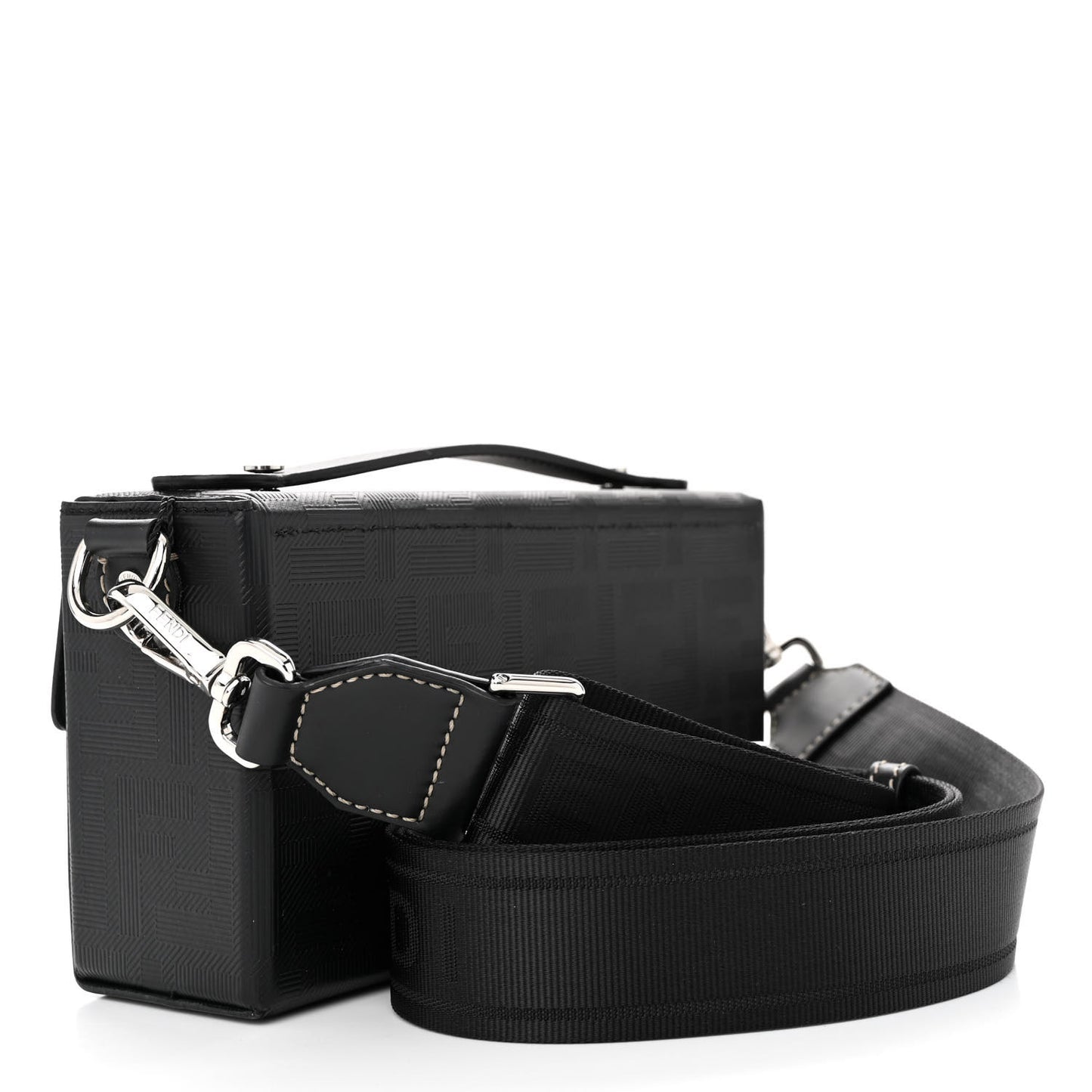 Vitello King FF Lines Embossed Baguette Soft Trunk Black