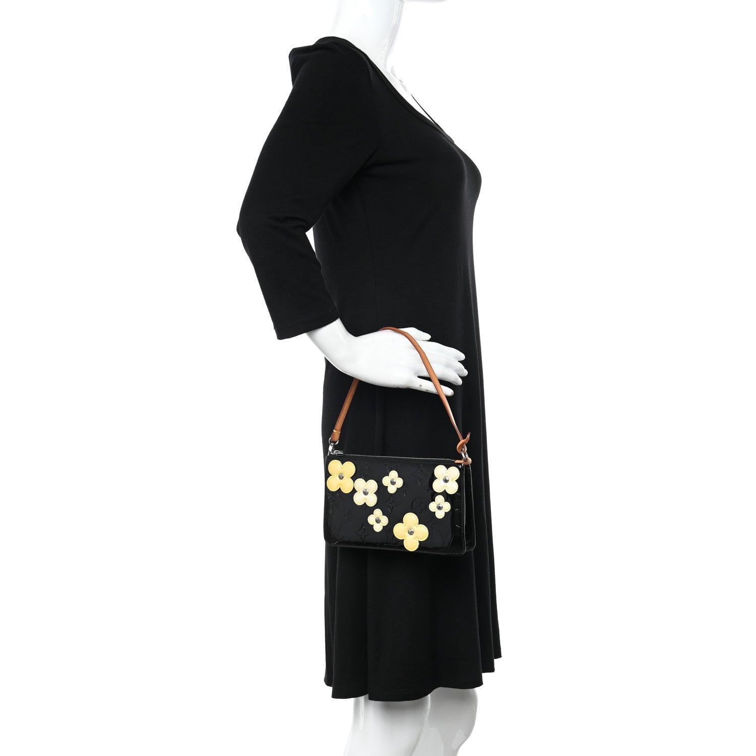 Louis Vuitton Vernis Lexington Fleurs Pochette Black 2 of 10