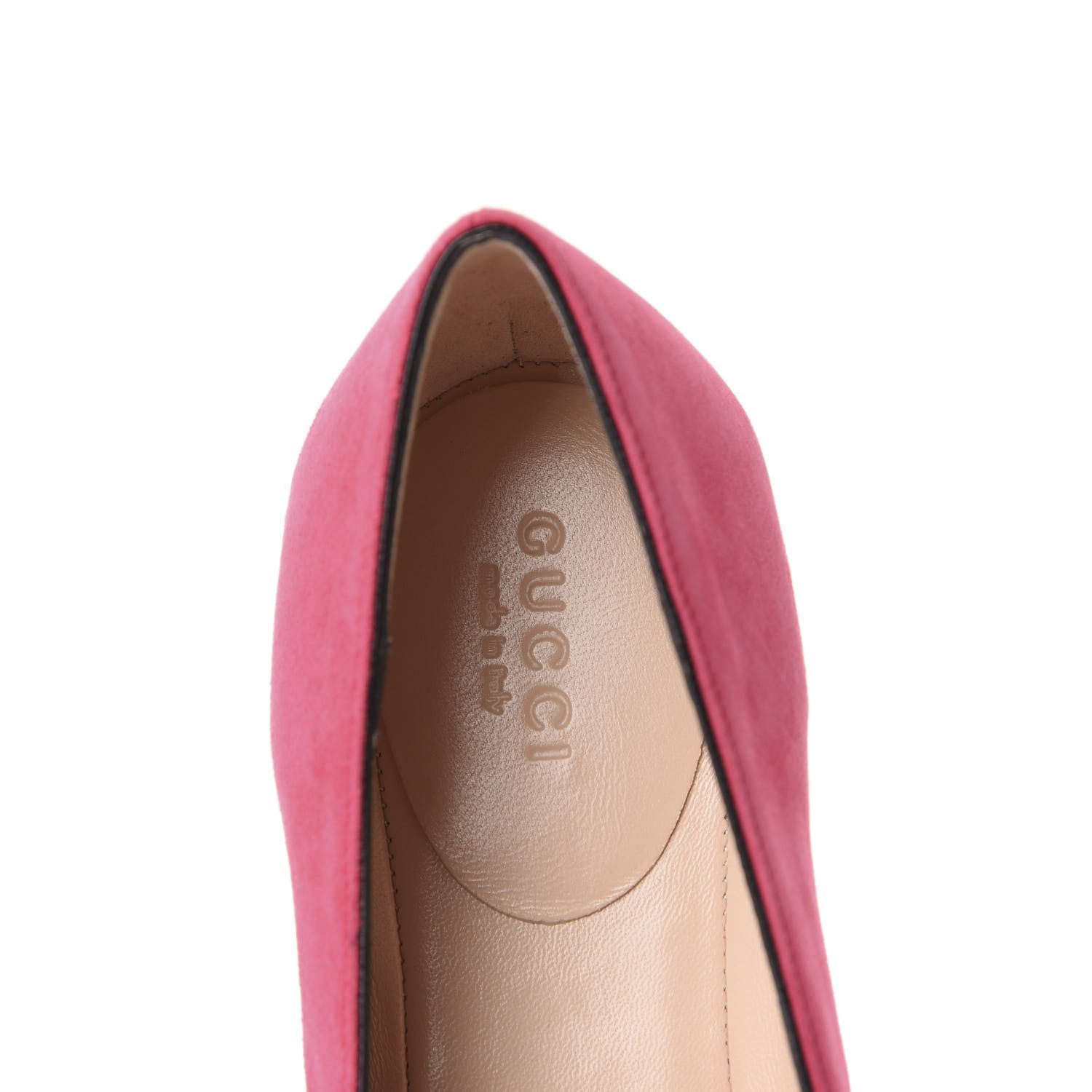 Gucci Kid Scamosciato GG Marmont Fringe Flats 36 Hot Pink 6 of 9