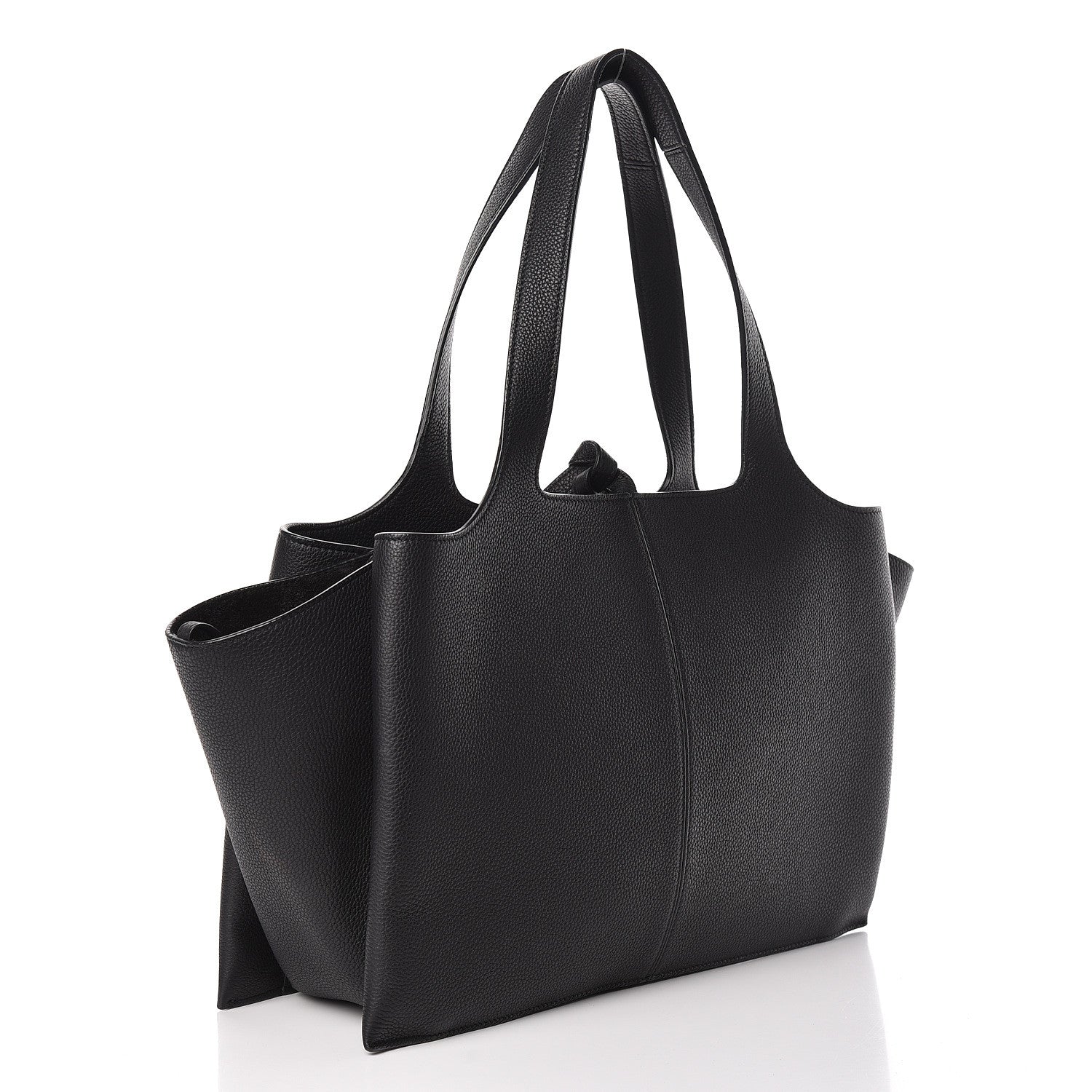 Celine Baby Grained Calfskin Medium Tri-Fold Bag Black 3 of 13