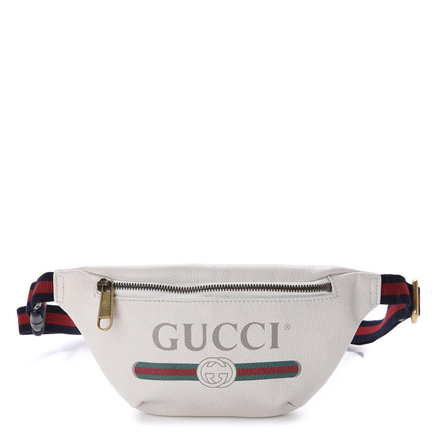 Grained Calfskin Small Logo Belt Bag White