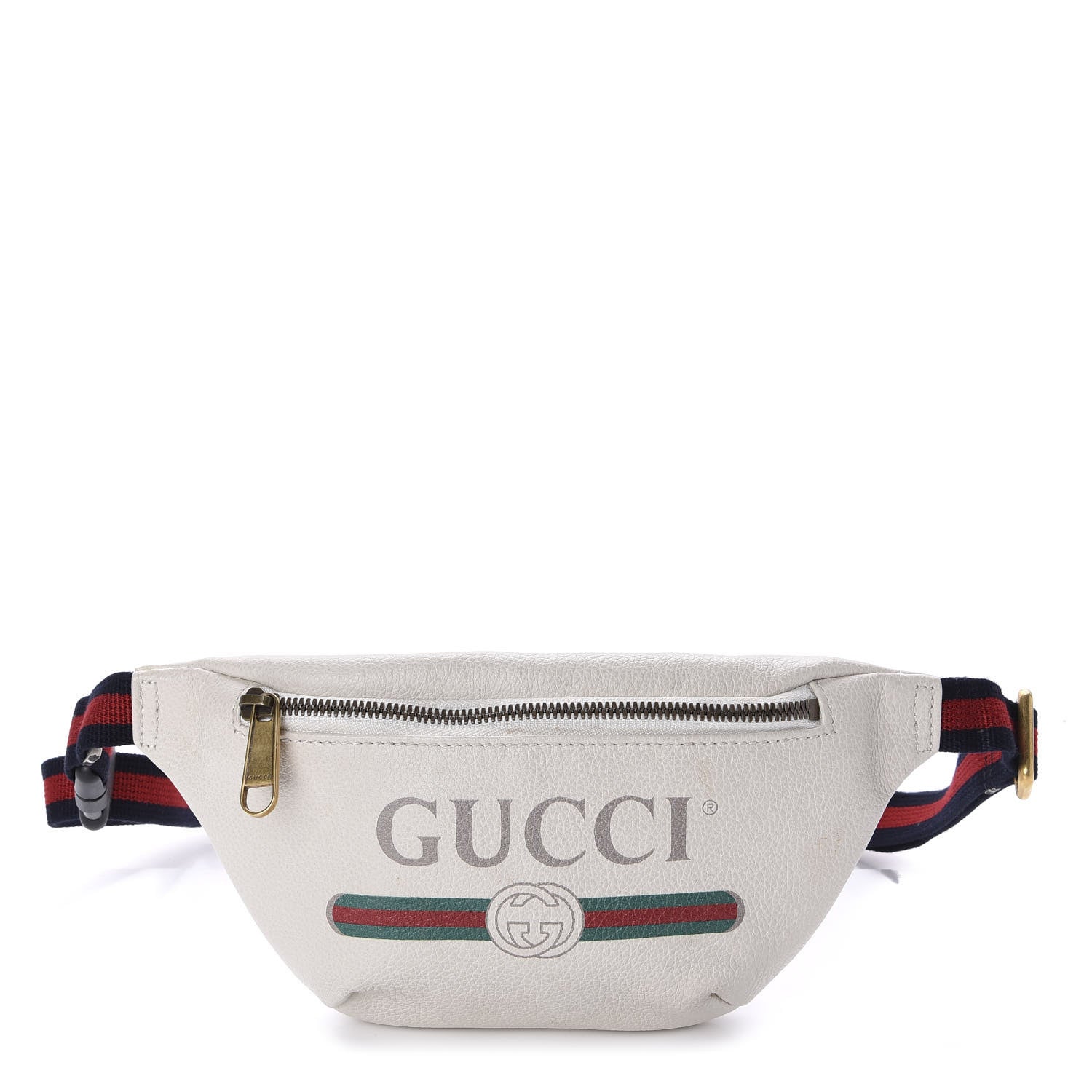 Gucci Grained Calfskin Small Logo Belt Bag White 1 of 12