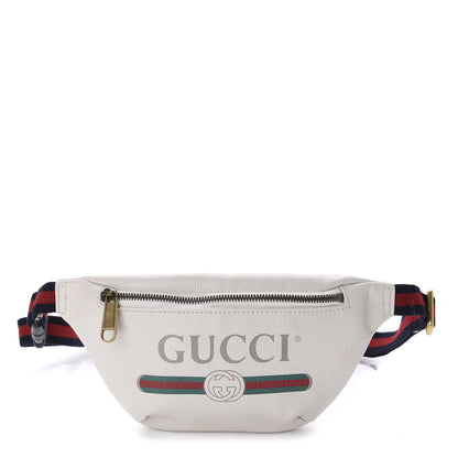 Gucci Grained Calfskin Small Logo Belt Bag White 1 of 12