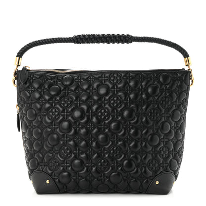 Louis Vuitton Lambskin Quilted Flowers Triangle Softy Black 1 of 10