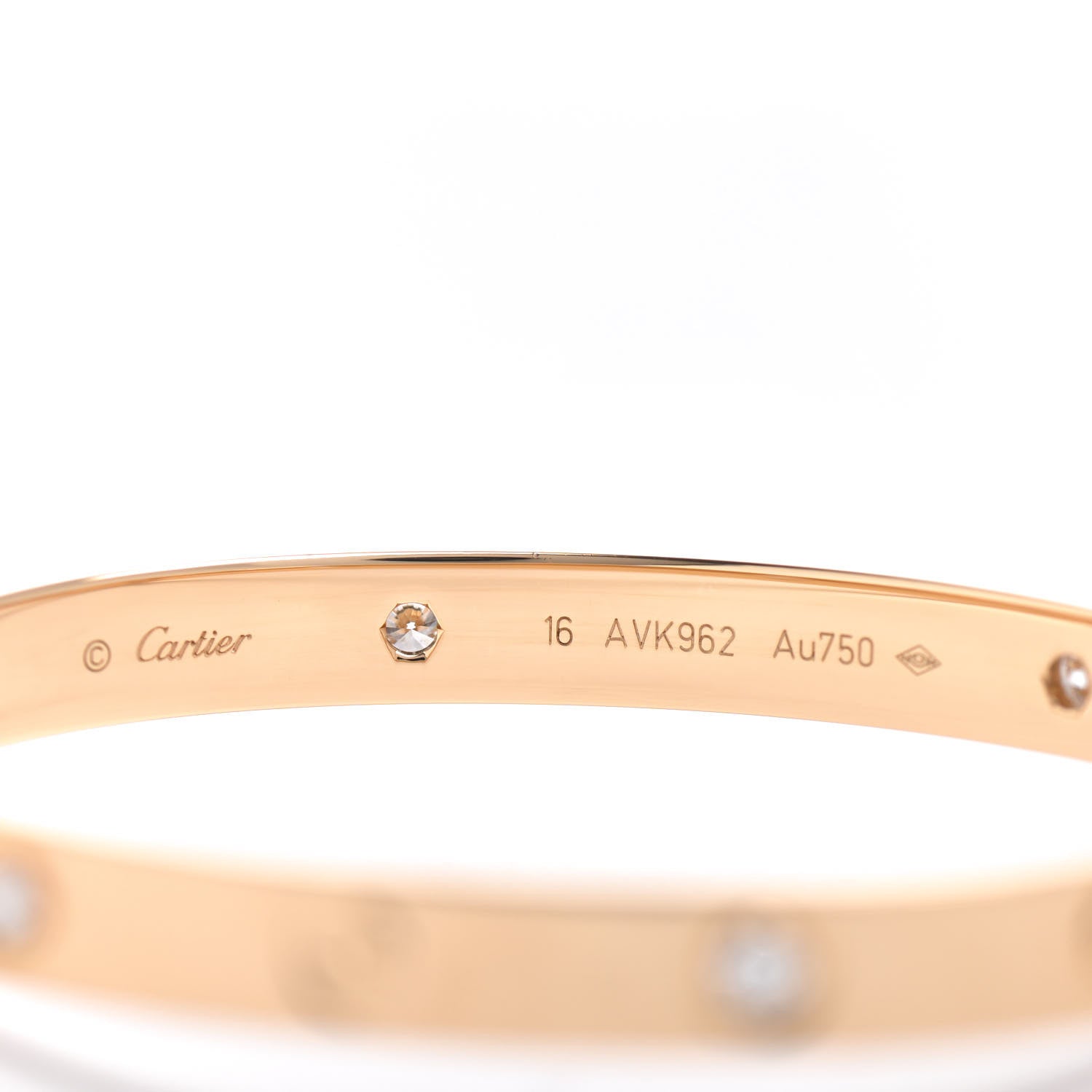 Cartier 18K Yellow Gold 4 Diamond LOVE Bracelet 16 4 of 5