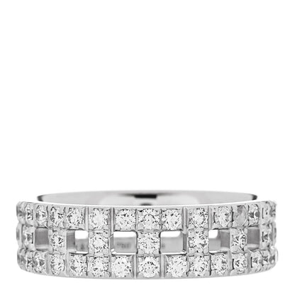Tiffany 18K White Gold Diamond T True Wide Ring 53 6.25 1 of 5