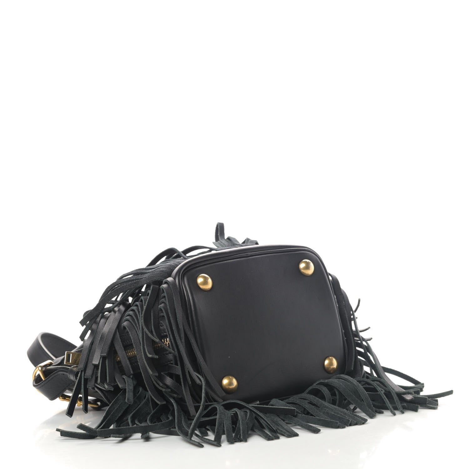 Saint Laurent Calfskin Small Emmanuelle Fringe Hobo Bag Black 4 of 5