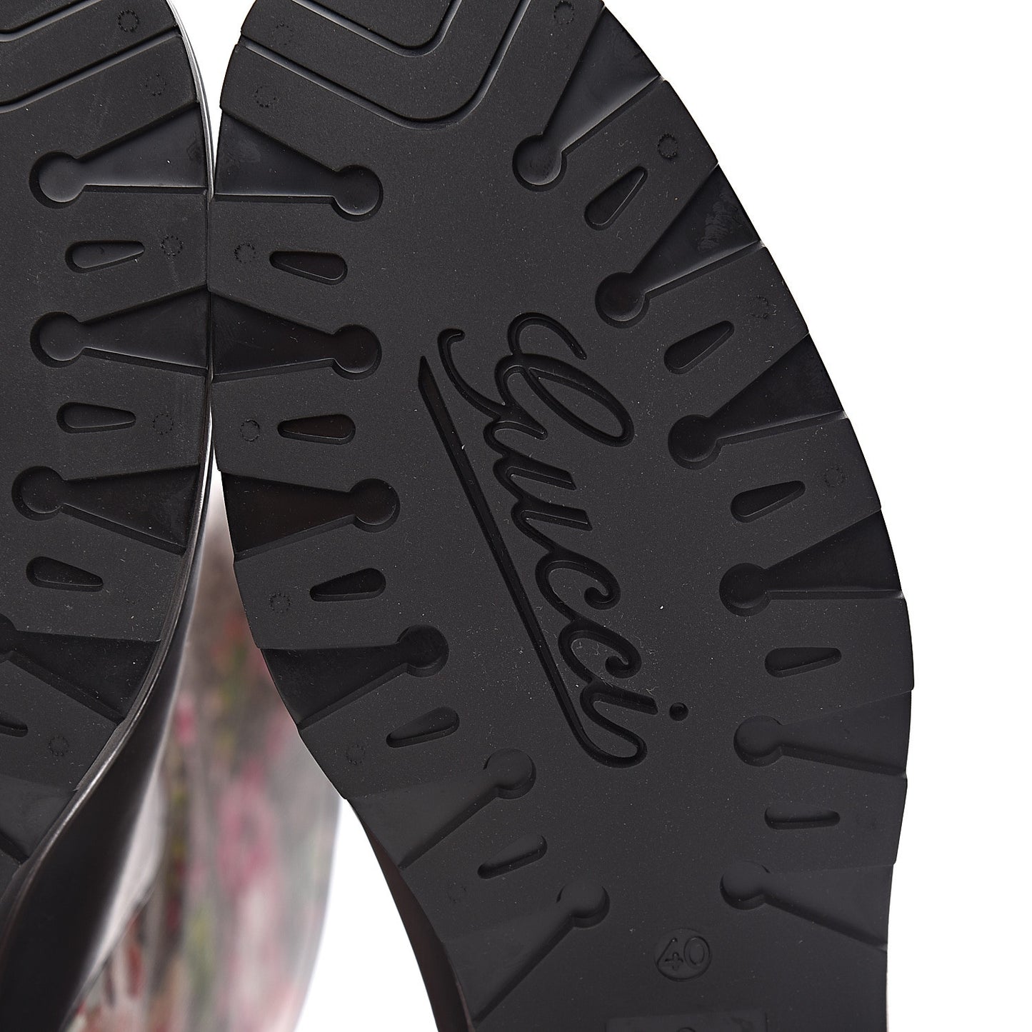GG Supreme Monogram Blooms Flat Rubber Boots 40 Beige Multicolor